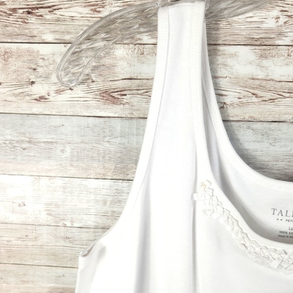 Talbots, White Sleeveless Tank Top, Classic, Sz Lp - Picture 3 of 6